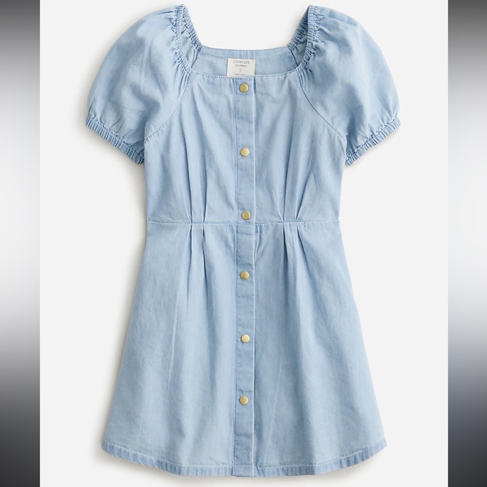Crewcuts Sky Blue Button-Down Kids Dress